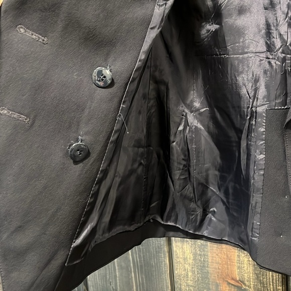 ESCADA by Margaretha Ley Blazer 34 Vintage Double New Wool Gold Buttons Black - Picture 10 of 12